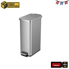 Better Homes & Gardens Kitchen Trash Can, 7.9Gal Stainless Steel Slim Step Bin