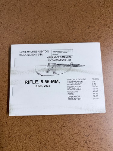 Lewis Machine & Tool Co. Rifle Manual