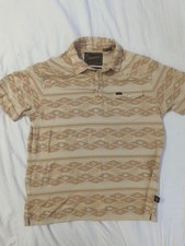 Howler Bros Shirt Ranchero Polo Mens Medium Brown Aztec S/S Pearl Snap Pocket