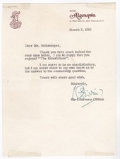 Sir Laurence Olivier Signed Letter Re: The Entertainer (1958)
