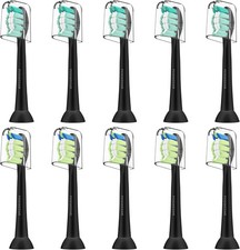 Replacement Toothbrush Heads for 10 Pack Black Bristles