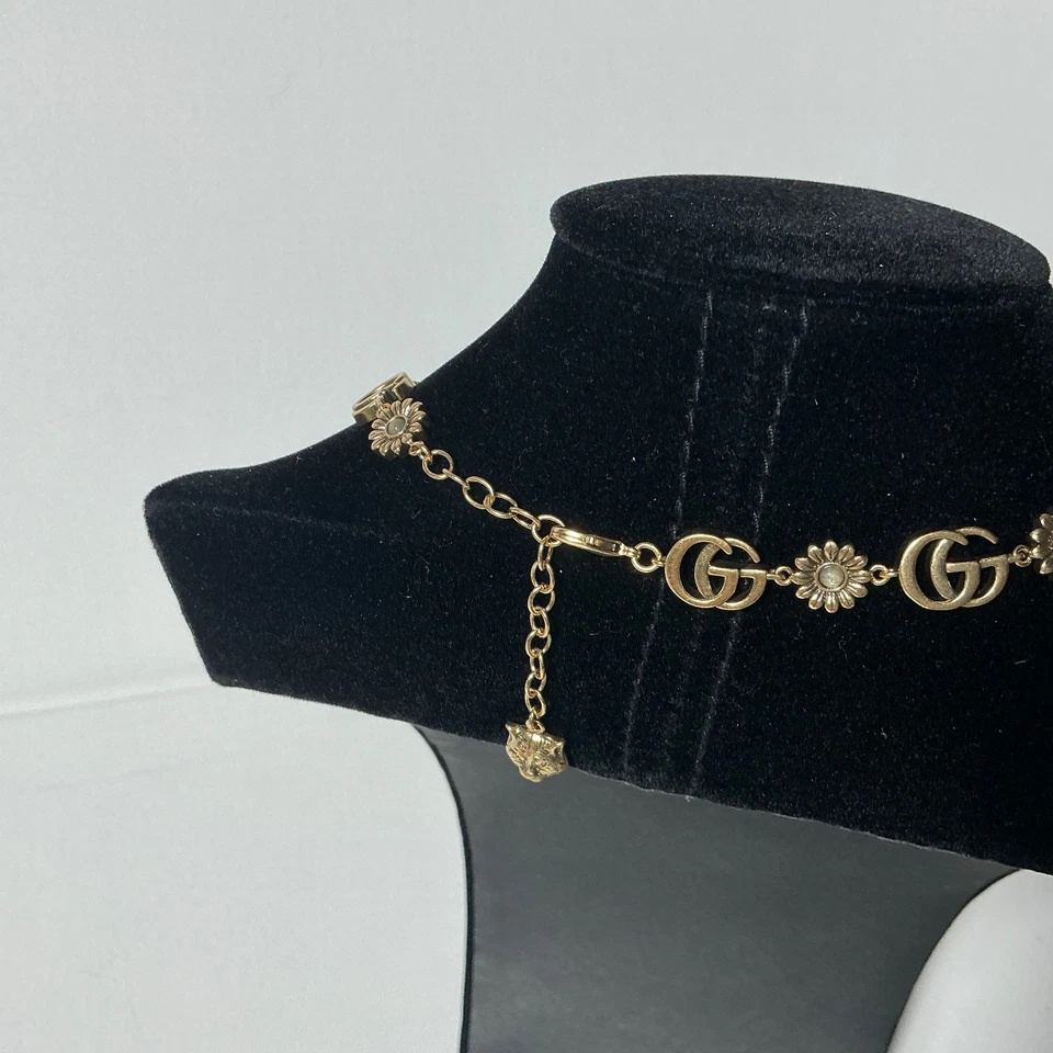 Gucci GG Vintage Necklace Gold 15" Adjustable - Image 3 of 4