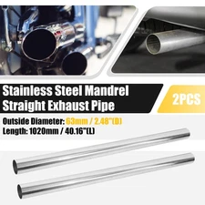 2 Pcs Straight 2.5" OD 40" Length DIY Custom Mandrel Exhaust Pipes Tube Pipes