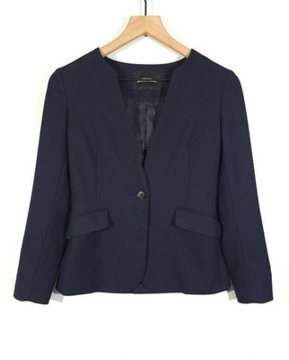 United Arrows Green Label Relaxing Navy Collarless Blazer Size 36 Japan / US S