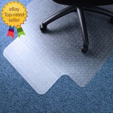 Large Office Chair Mat for Low Pile Carpets 45" X 53” Clear Vinyl Protector Mat