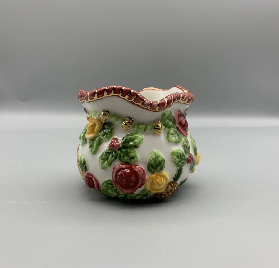 Vintage Royal Albert Seasons Of Colour Toy Bag Holiday Votive Candle Holder NIB