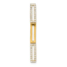 14k Yellow Gold Vertical Bar Necklace Diamond Accents Geometric Pendant Women