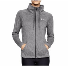 Under Armour HeatGear Women's Loose Fit Full Zip Jacket Heather Gray Size S
