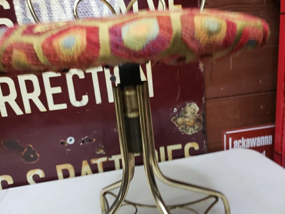 Vintage Brass Vanity Stool Chair Seat Retro Gold - Image 4 of 4