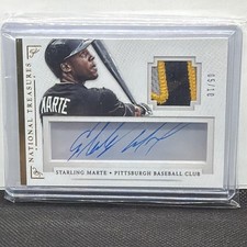2017 Panini National Treasures Starling Marte 3 color Patch Auto /10 Pirates
