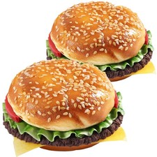 Joeabor Artificial Hamburger Round 2 Pack Realistic Fake 2 Hamburgers