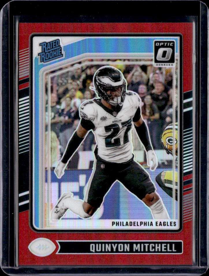 2024 Donruss Optic Quinyon Mitchell Rated Rookie (Red) #282 Eagles #053/125