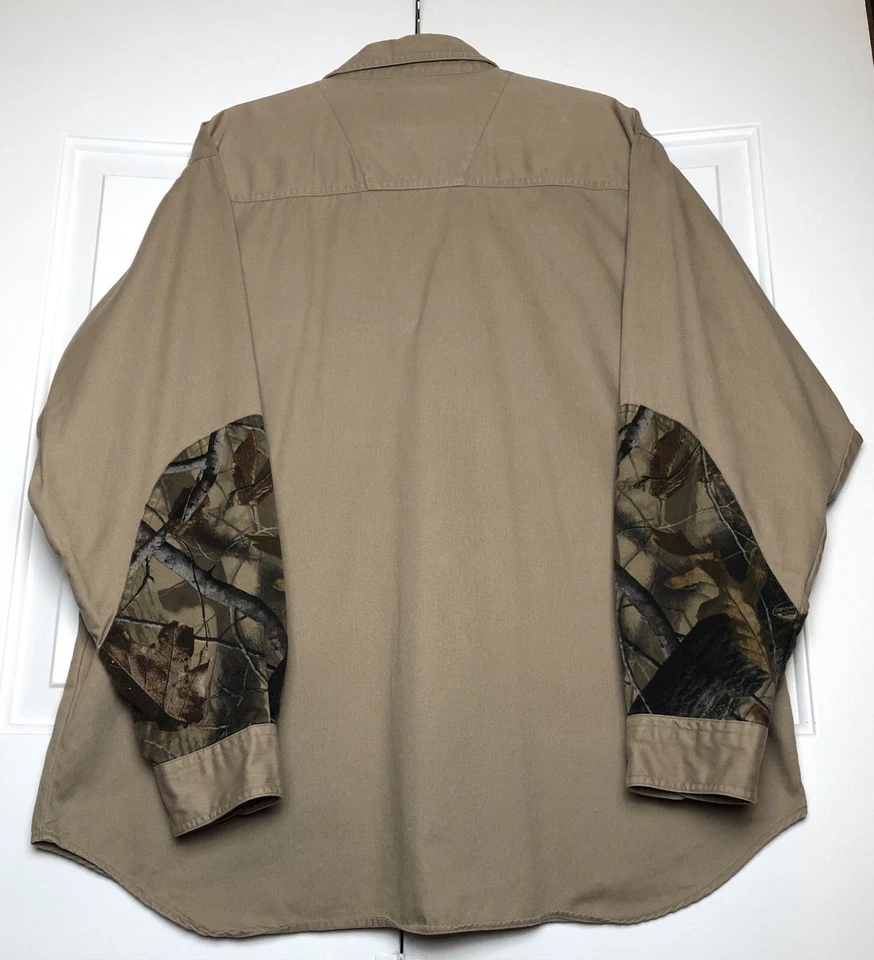 Camisa De Colección Wrangler Pro Gear Beige y Camuflada Manga Larga Caza Exterior Para Hombres Talla XL Foto 2 de 4