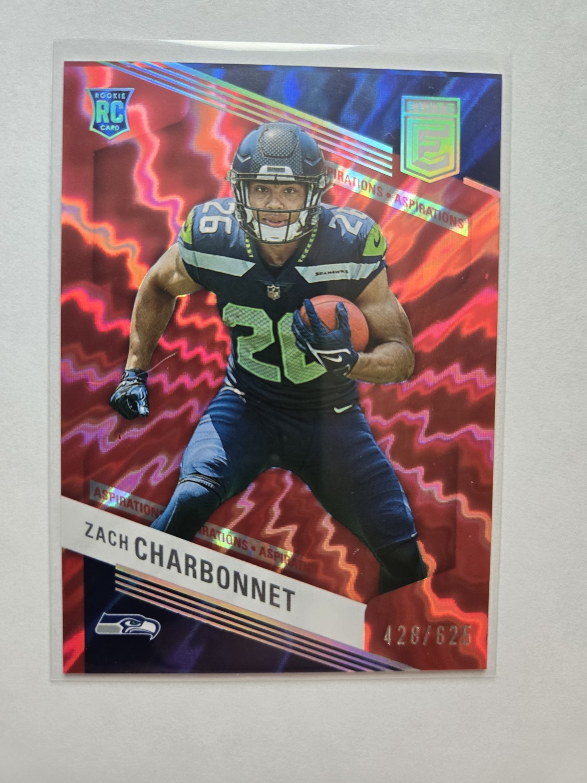2023 Donruss Elite Aspirations Shimmer Zach Charbonnet Rookie /625 Seattle AA38