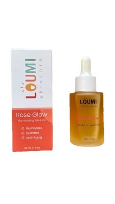 LOUMI Skincare Rose Glow Rosehip Lightweight Botanical Face Oil 20ml BRAND NIB 
