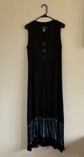 Barbara Lesser Vintage 90s Y2K Sleeveless Maxi Dress Black M