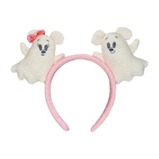 2025 Disney Parks Halloween Ghost Mickey And Minnie Mouse Ear Headband NEW