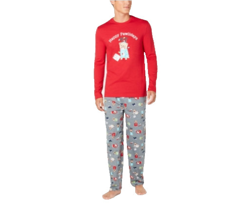 Family PJs Mens Big and Tall Pajama Set Christmas Holiday in Pawlidays Sz 2XLT