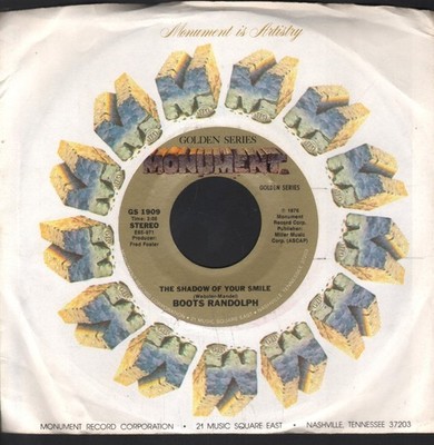 Boots Randolph Shadow Of Your Smile 7'' Vinyl USA Monument 1976 Goldene Serie 2