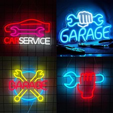 Garage LED Neon Sign Wall Hanging Light up Garage Game Room Decor Gift UK