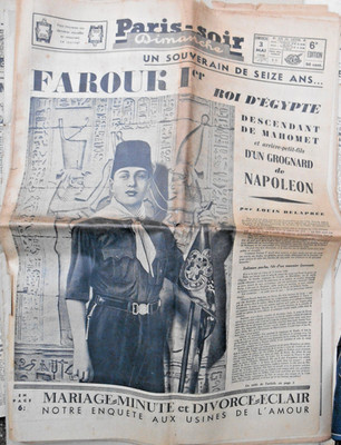 Zeitung Paris Abend Sonntag Faruk 1. König von Ägypten Mohammed Grognard 3. Mai 1936