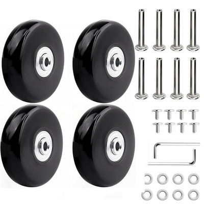 4 Stück Kofferrollen Ersatzrollen,60x18mm Gummi Koffer Ersatzrollen, Gepäck Koff