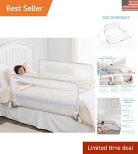 Universal Toddler Bed Rail System 2-Pack Safety Swing Down Guard, White, 43