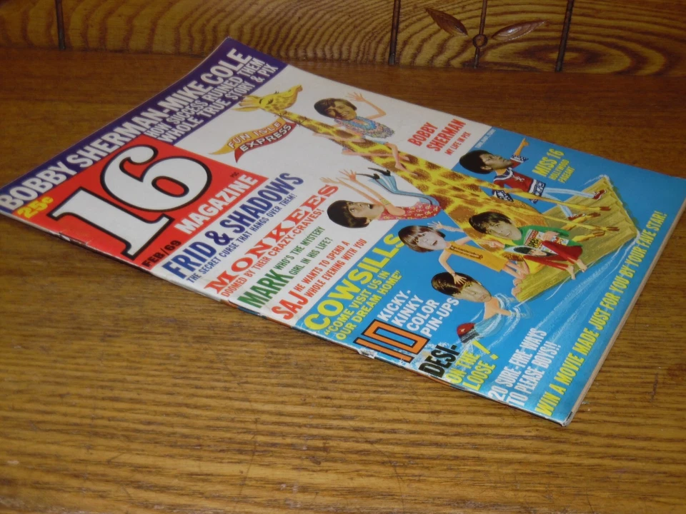 Vintage Teen Magazine - 16 Magazine - Vol. 10 No. 9 Feb 1969 Foto 2 de 4