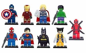 9 Pcs Fit Lego Dc Marvel Super Heroes Mini Figures Hulk Deadpool Superman Thor Ebay