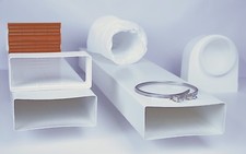 220mm x 90mm Megaduct 3 metre cooker hood ducting kit 220x90 vent - terracotta