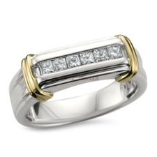 Moissanite con 14k Bianco Oro Placcato Argento Sterling 925 Anello per uomo #