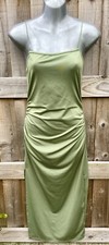 Stunning Green SHEIN Medium Lycra Feel Stretch Fitted Sexy Dress With Side Slit