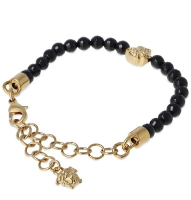 VERSACE MEDUSA ARMBAND SCHWARZ + GOLDFARBEN NEU AUTHENTISCH VERSACE.