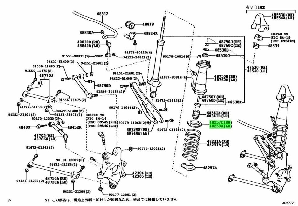 OEM AISLADOR, MUELLE HELICOIDAL TRASERO, JUEGO R&L SUPERIOR Toyota Lexus GS300 GS350 GRS191 Foto 2 de 2