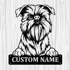 Personalized Brussels Griffon Metal Sign, Dog Owner Wall Art, Memorial Gift