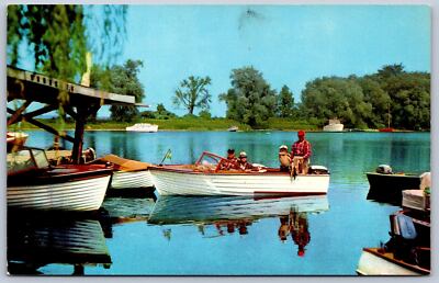 K18/ Sackets Harbor New York Postcard Chrome Sackets Harbor Boating 399