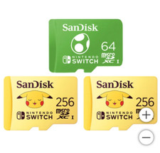 SanDisk Micro SDXC Nintendo Bundle 256GB Pok mon 2-pack and 64GB Yoshi 1-pack