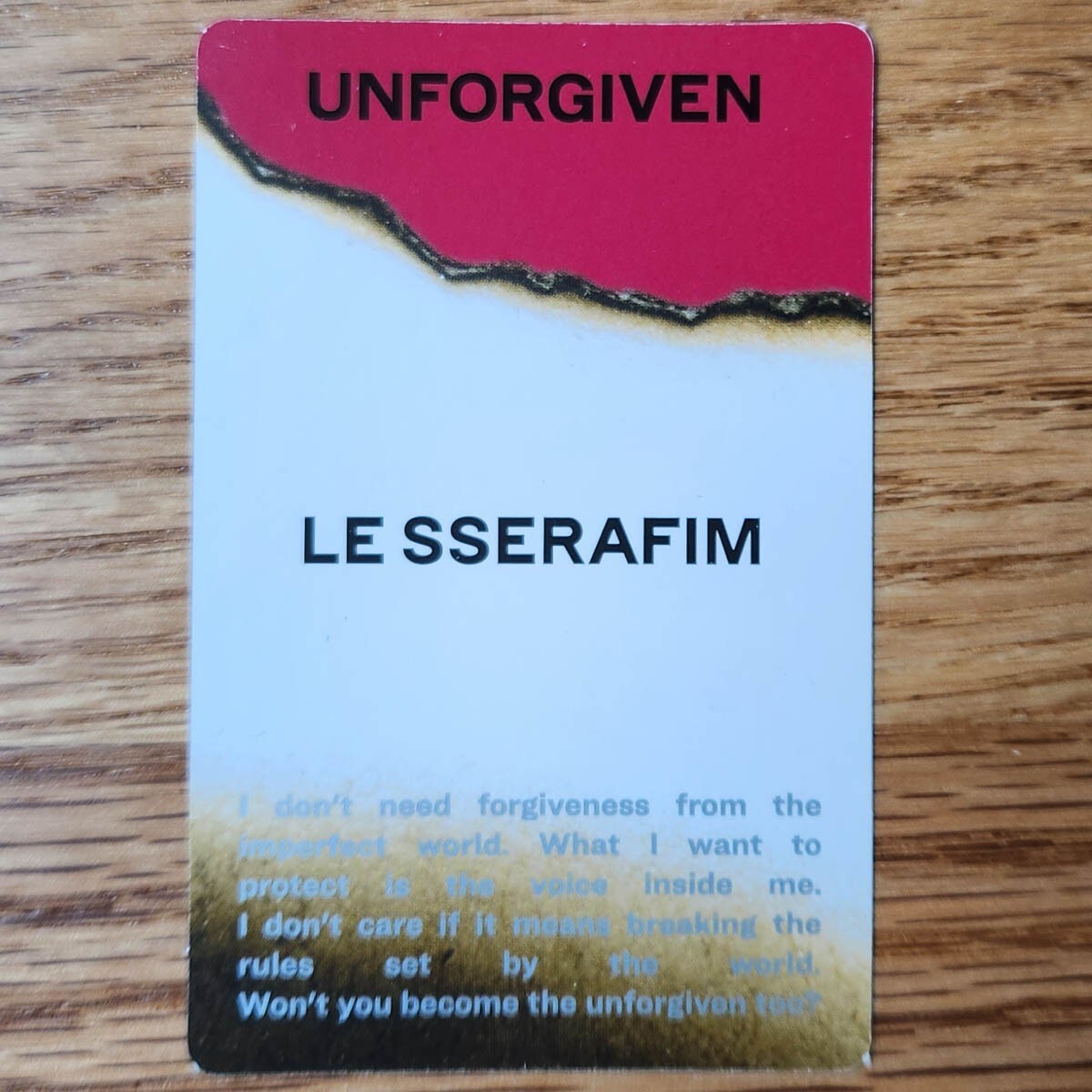 Kazuha Official Photocard Le Sserafim 1st Studio Album Unforgiven