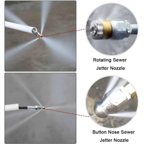 Sewer Jetter Kit for Pressure Washer 50FT 1/4" M-NPT 5800PSI Drain Cleaner Hose - Picture 6 of 7