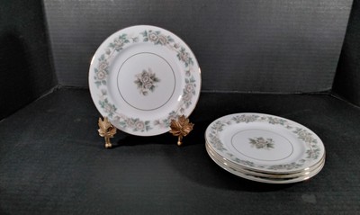 VINTAGE Noritake China Laurette 5047 PATTERN BREAD AND BUTTER PLATES SET 4 