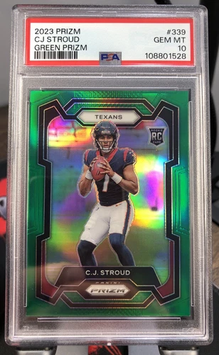 CJ Stroud 2023 Panini Prizm Green Prizm #339 Rookie RC PSA 10 Gem Mint Texans