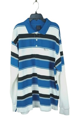 NWOT KARL KANI Gold Label Casual Long Sleeve Rugby SHIRT Blue White, Size XL | eBay