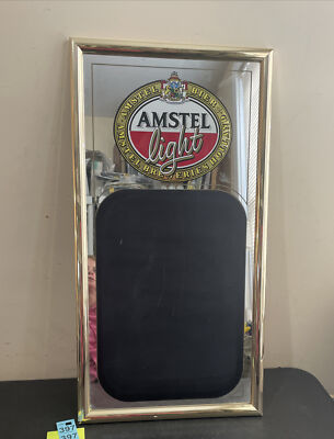 Amstel Light Bier Bar Mirror/chalkboard, Menu Board Wall Hanging Bar Man Cave