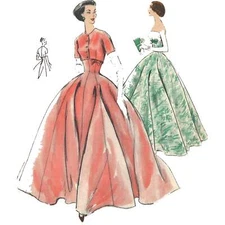 1950's Sewing Pattern: Vogue Evening or Ball Gown & Bolero - Bust=31” (79cm)