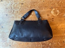 RI2K BROWN LEATHER HANDBAG UNDERARM STRAP SHOPPER BAG TOP