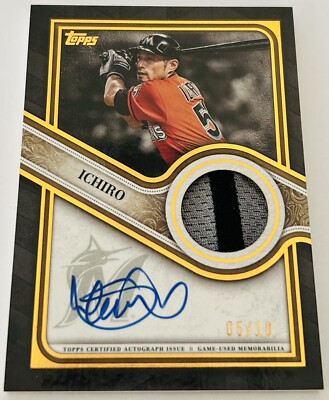 2024 Topps Reverence /10 Patch Auto Ichiro HOF Mariners Marlines 