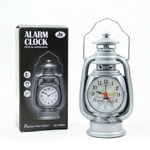1Pc Retro Kerosene Light Alarm Clock Vintage Alarm Clock Table Clock For Home - Picture 7 of 12