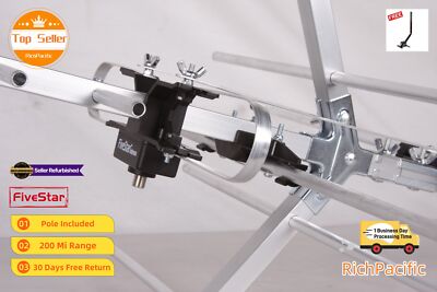 Yagi Digital TV Antenna Outdoor 250 Mile for UHF VHF FM 4K Reception