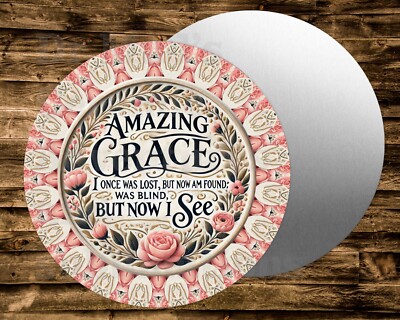 Metal  Round Sign AMAZING GRACE Wreaths Crafts & miniatures Project
