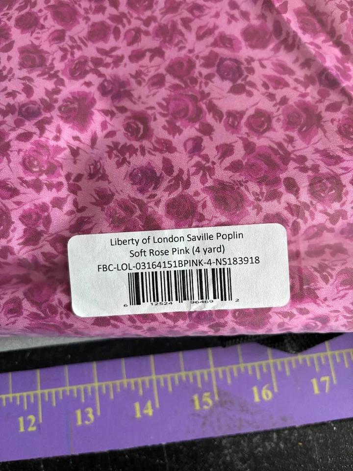 Popelina de algodón Liberty of London Saville - rosa suave 4 yardas Foto 2 de 2